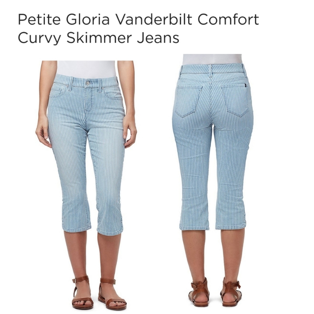👀50% OFF👖NWT‼️ Gloria Vanderbilt brand Stretch Skimmer Cropped Jeans